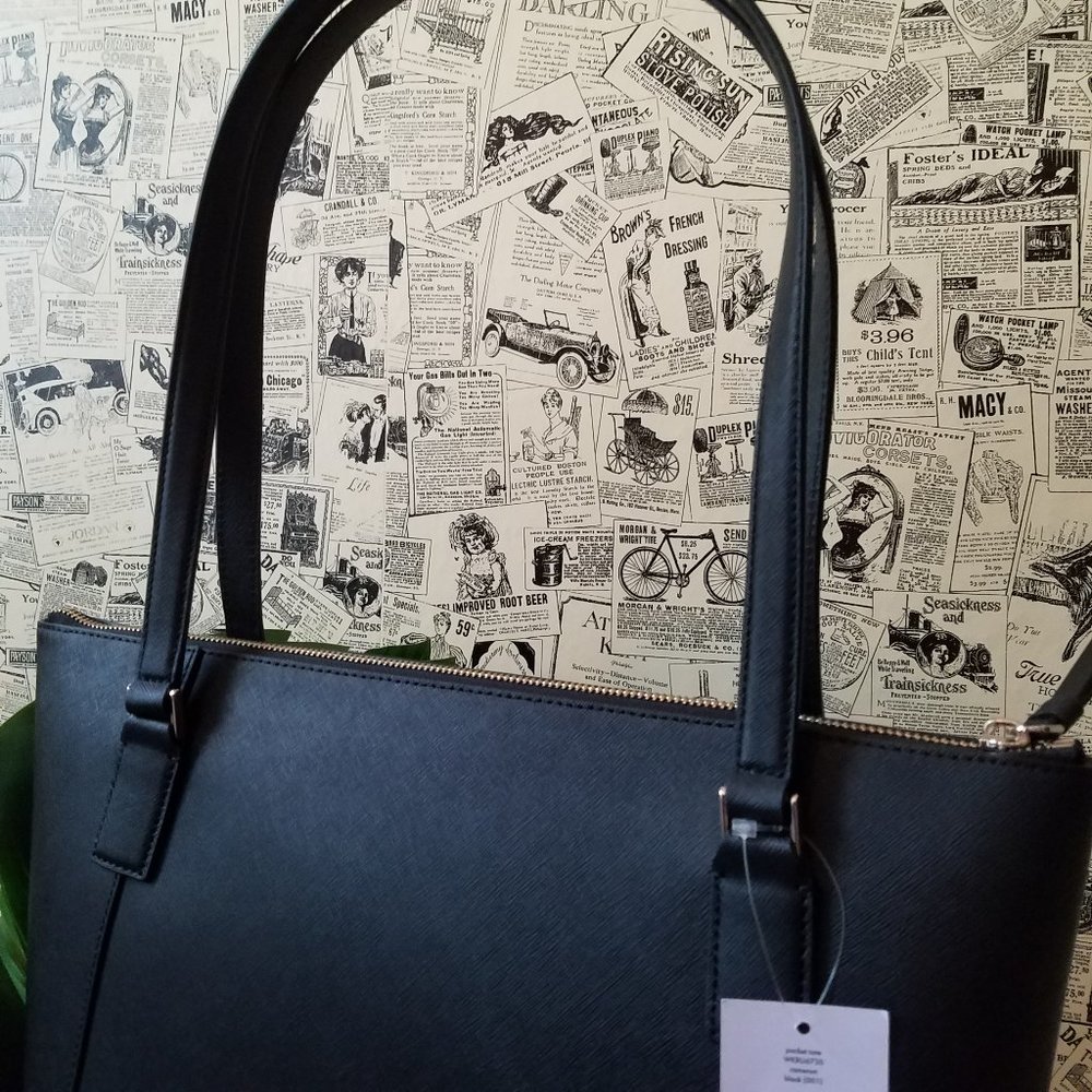 Kate Spade Cameron Large Pocket Tote Black Zipper - Picture 4 of 10